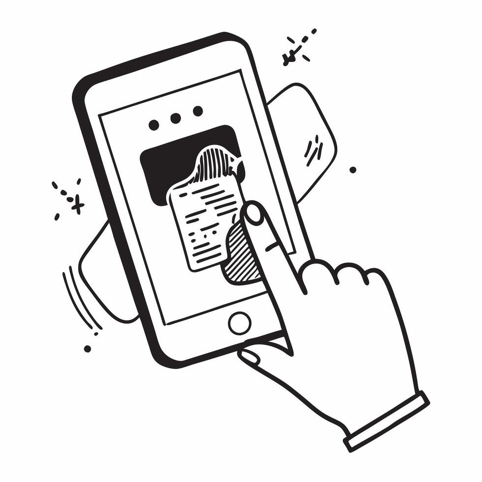 Hand with Biometric Scanner concept as A hand interacting with a biometric scanner on a mobile device with a Cleans background offering space for text or graphics in Photo Stock Co Cleans vector