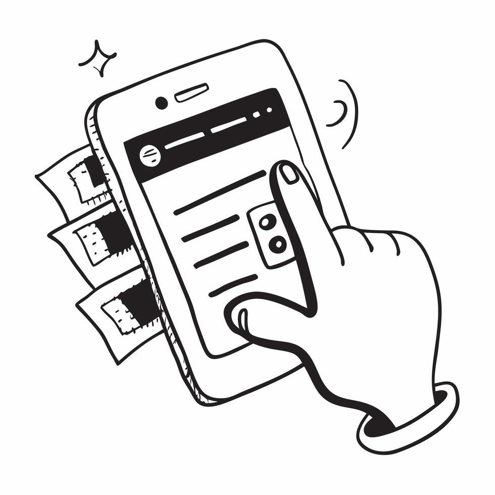 Hand Using Security Code on Phone concept as A hand entering a security code on a smartphone screen set against a plain background with room for additional content in Photo Stock Cleans vector