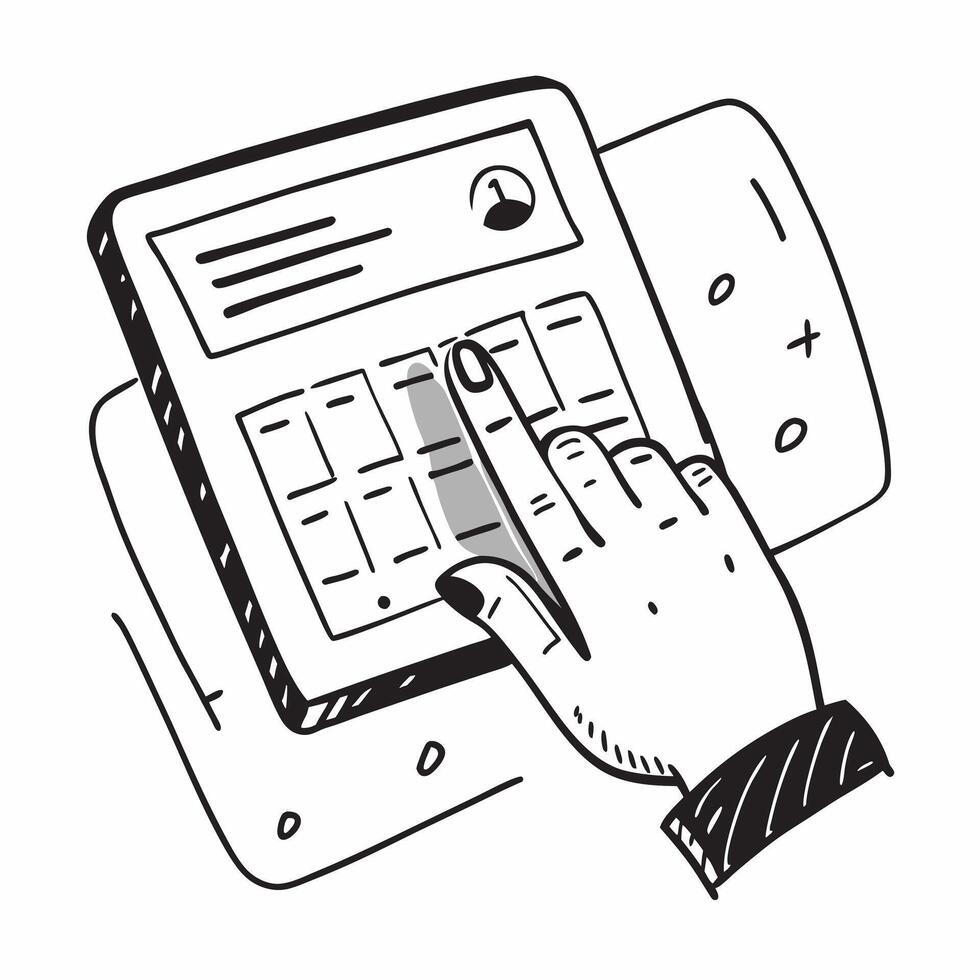 Hand Typing Secure Code on Tablet concept as A hand entering a secure code on a tablet keyboard set against a Cleans background with room for additional text or design elements in Cleans vector