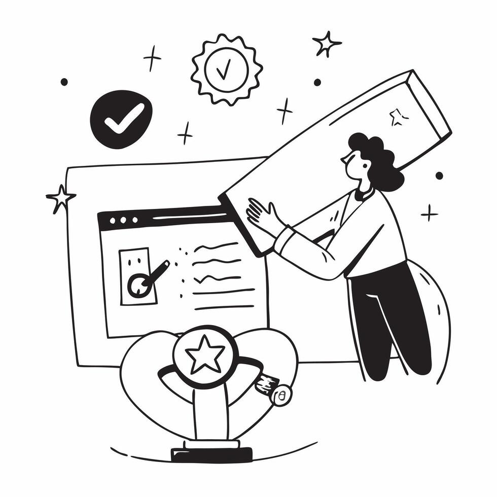Green Project Manager with Project Plan and Certificate concept as An image of a green project manager with a project plan and ISO14001 certificate set against a dreamy background Cleans vector