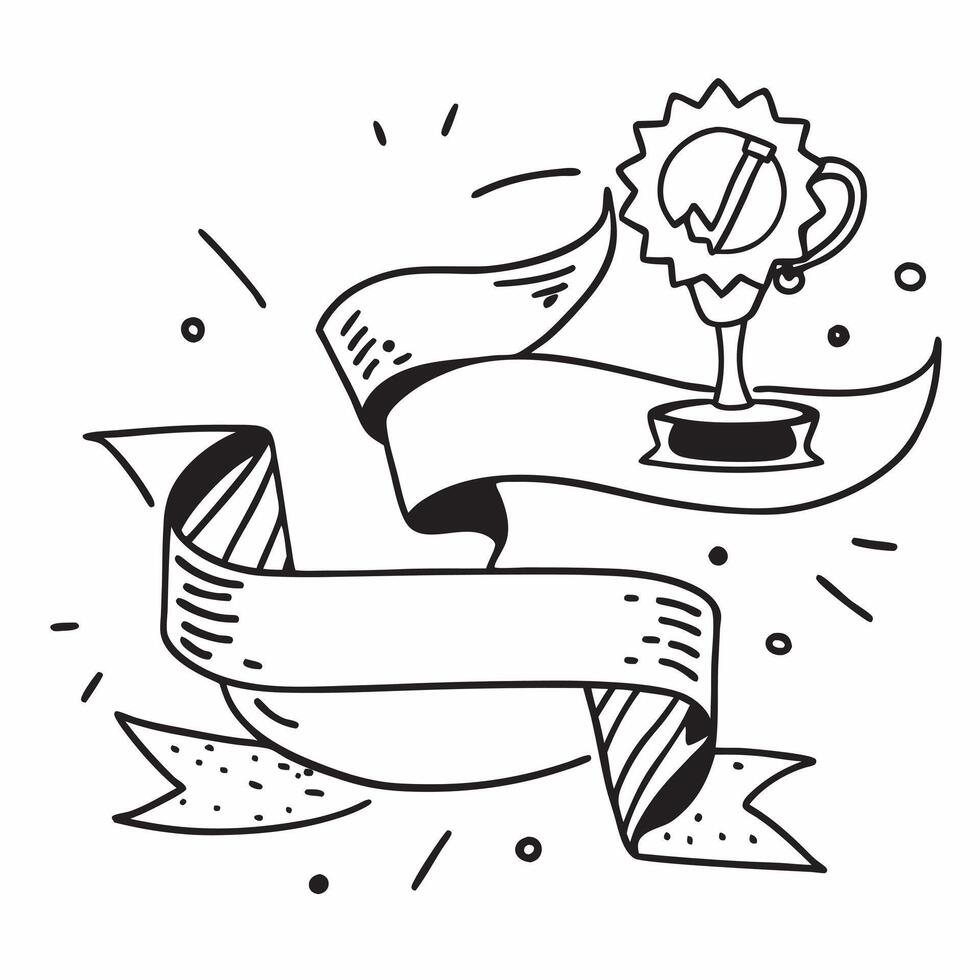 Gold Star with Medal and Trophy concept as A gold star with a medal and a trophy set against a whimsical background offering ample space for text or graphics symbolizing honor and Cleans Set 2 vector