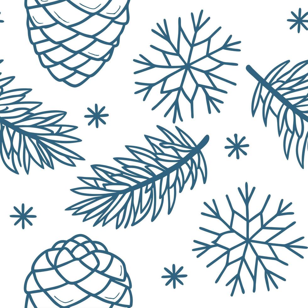Frosty pinecones and snowflakes arranged seamlessly to create nature inspired warm winter home decor concept as Frosty pinecones and snowflakes arranged seamlessly to create nature Cleans vector