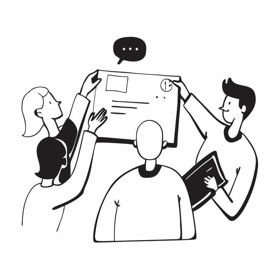 Flat design as Team members collaborating on a project plan concept as A illustration of team members collaborating on a project plan in a modern workspace using a 3 color t Cleans Set 3 vector