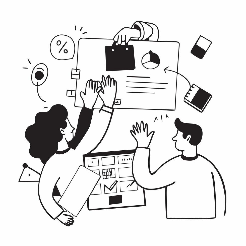 Flat design as Marketing team collaborating on a product launch concept as A illustration of a marketing team collaborating on a product launch using digital tools and chart Cleans vector
