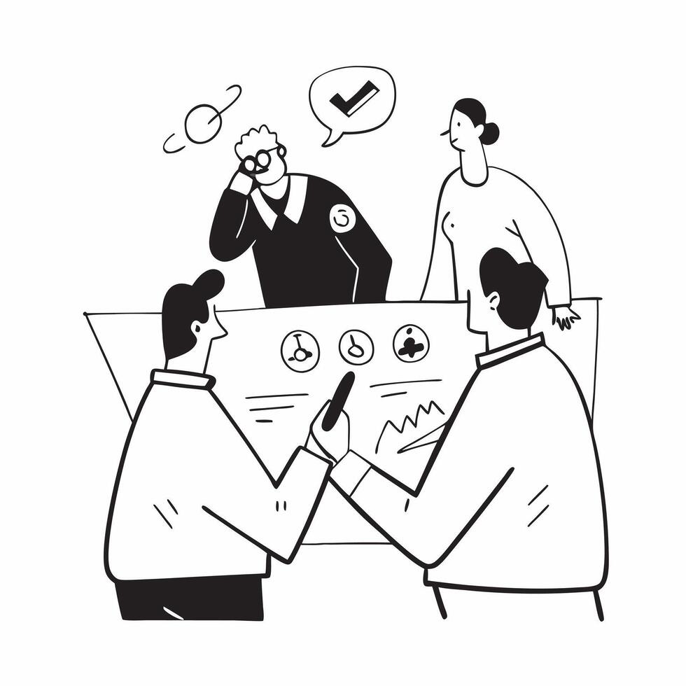 Flat design as Manager conducting a team meeting with visual aids concept as A illustration of a manager conducting a team meeting with visual aids featuring a 3 color schem Cleans Set 3 vector