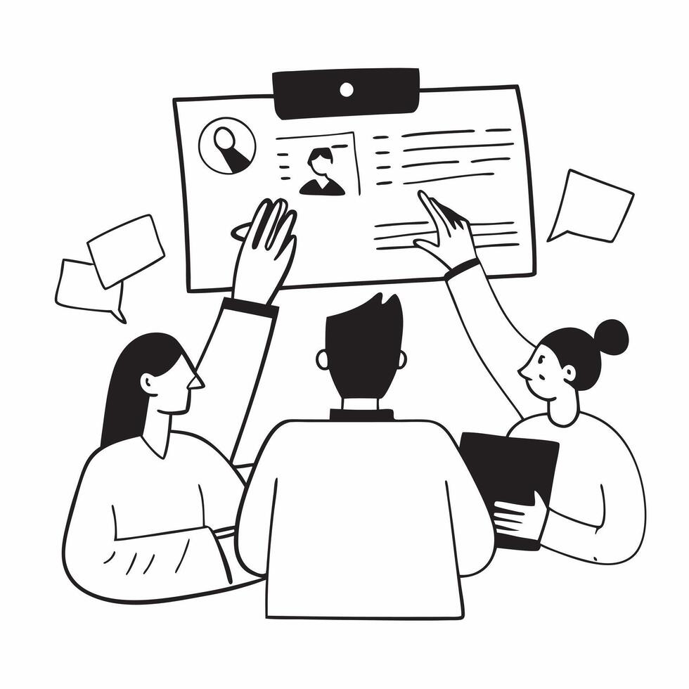 Flat design as Manager conducting a team meeting with visual aids concept as A illustration of a manager conducting a team meeting with visual aids featuring a 3 color schem Cleans vector