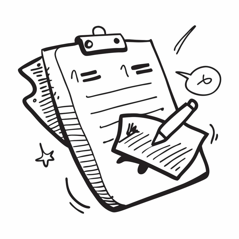 Flat design as Doodle line icon of a document concept as A doodle line icon of a document symbolizing paperwork business contracts and professional documentation perfect for legal Cleans Set 2 vector