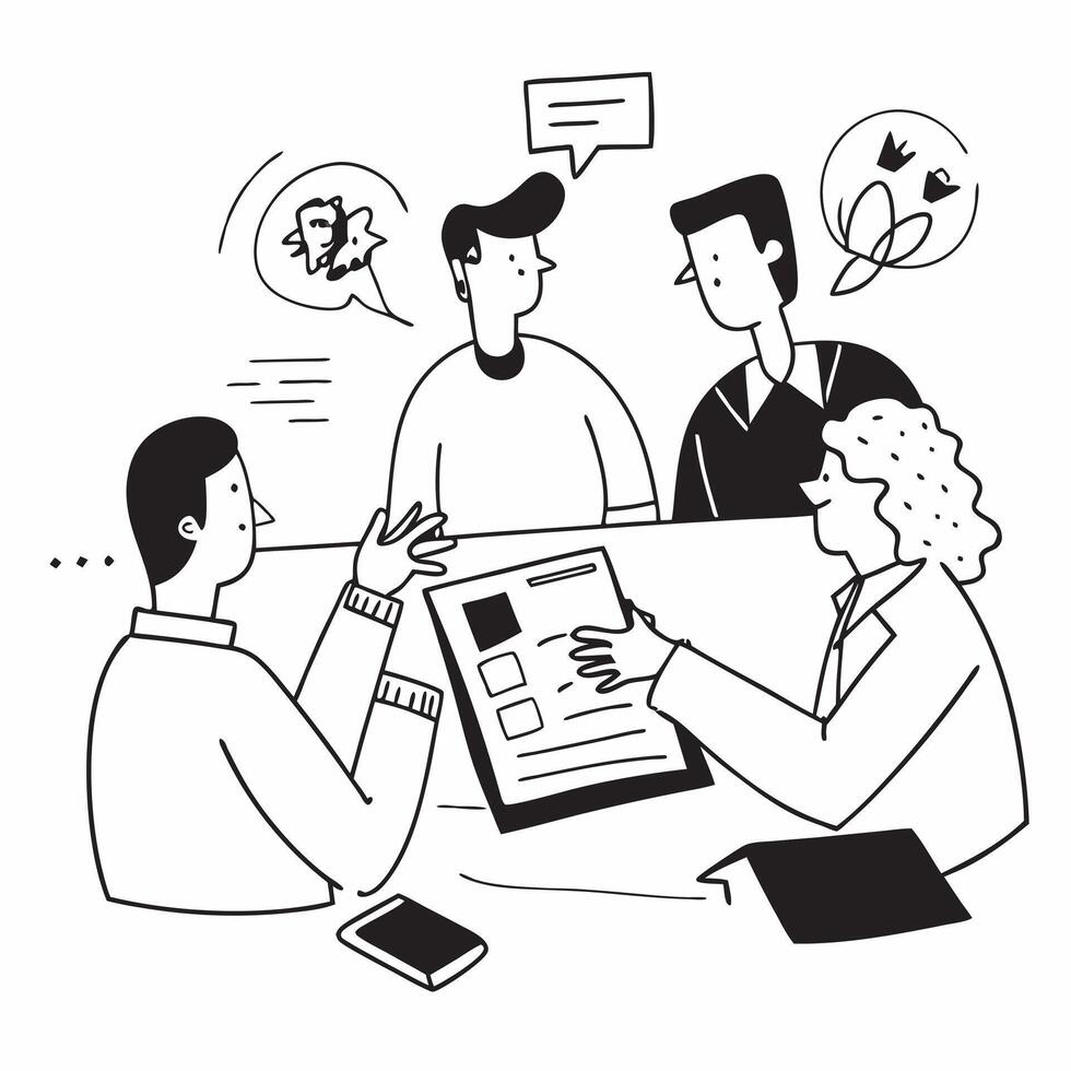 Flat design as Colleagues reviewing project timelines in a team meeting concept as A illustration of colleagues reviewing project timelines in a team meeting featuring a 3 c Cleans vector