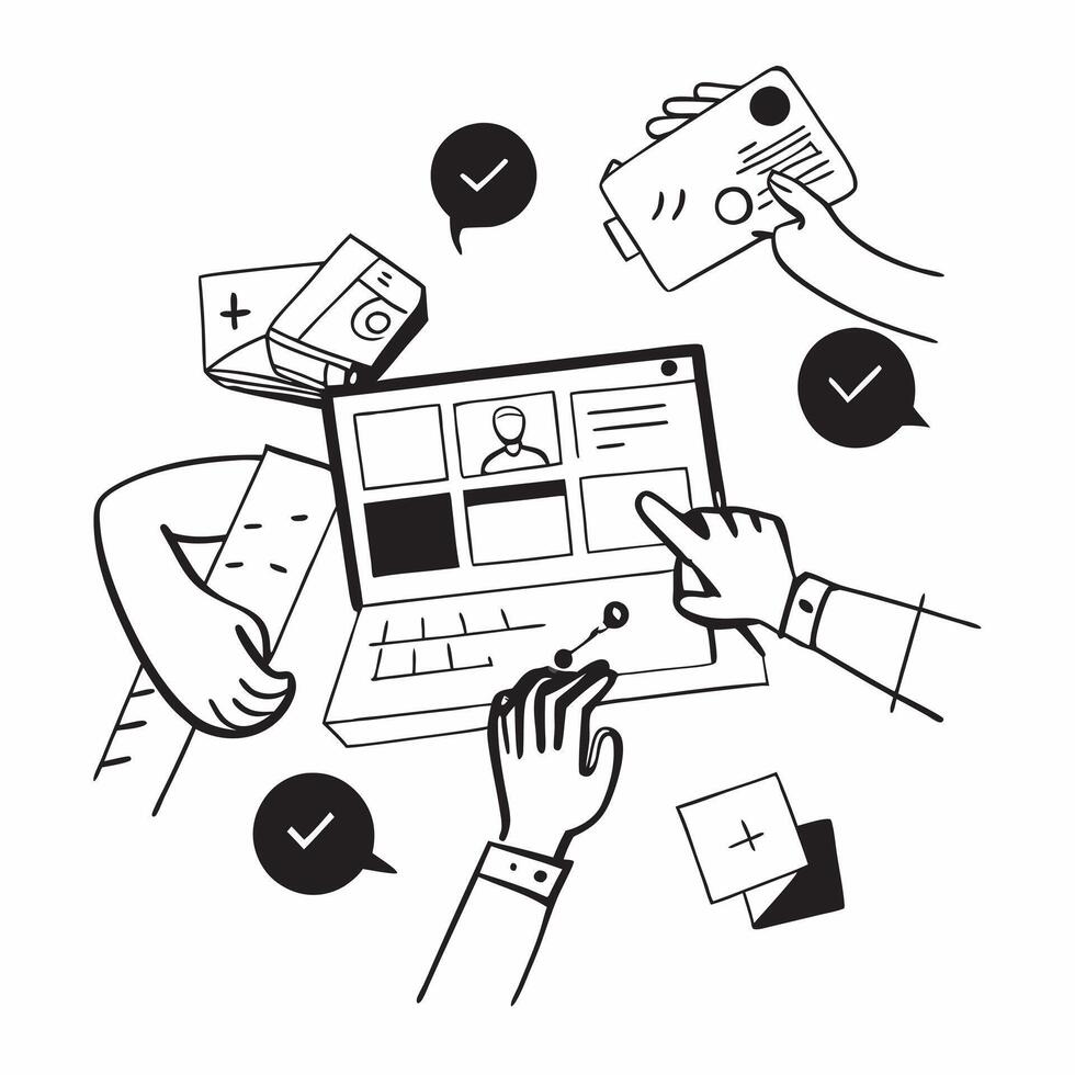 Flat design as Business team collaborating in a modern office using digital tools concept as A illustration of a business team in a modern office collaborating using digital Cleans Set 5 vector