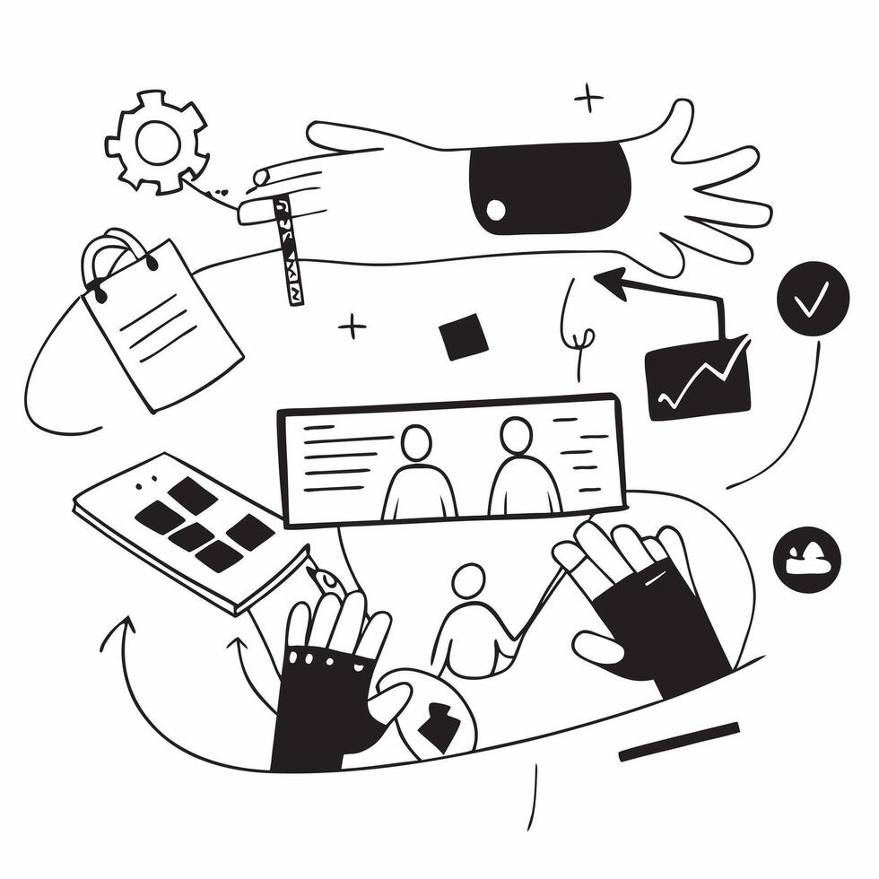 Flat design as Business team collaborating in a modern office using digital tools concept as A illustration of a business team in a modern office collaborating using digital Cleans Set 3 vector