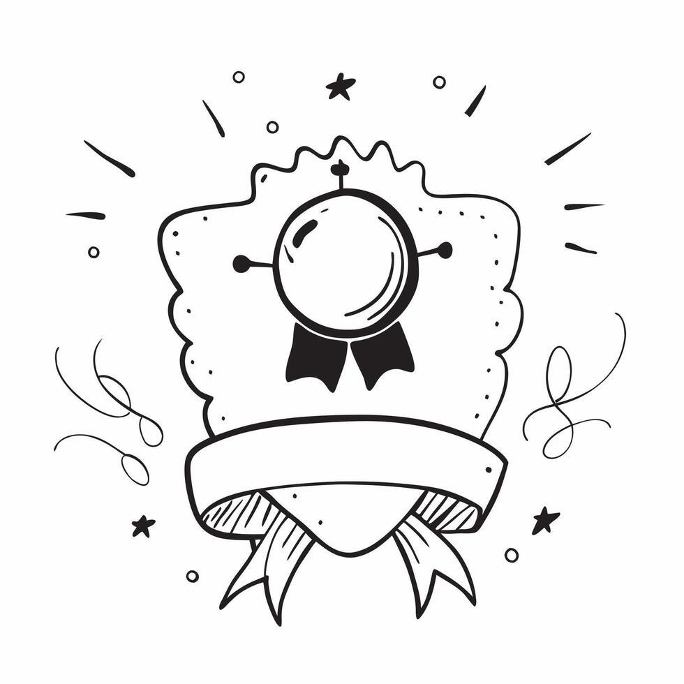 Excellence Badge with Medal and Trophy concept as An excellence badge with a medal and a trophy set against a whimsical background offering ample space for text or graphics symboli Cleans vector