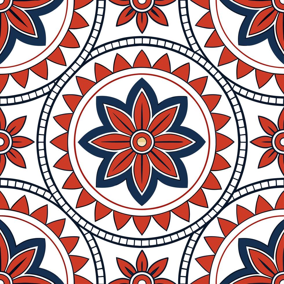 Ethnic patterns seamless design with mosaic tiles and vibrant primary colors for a striking bold cultural look concept as Striking ethnic patterns with mosaic tiles and vibrant pri Cleans vector
