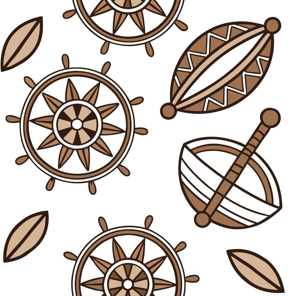 Ethiopian Geez seamless tile pattern with earthy tones and traditional motifs for cultural decor concept as Earthy toned Geez patterns arranged seamlessly for traditional Ethiopian Cleans vector