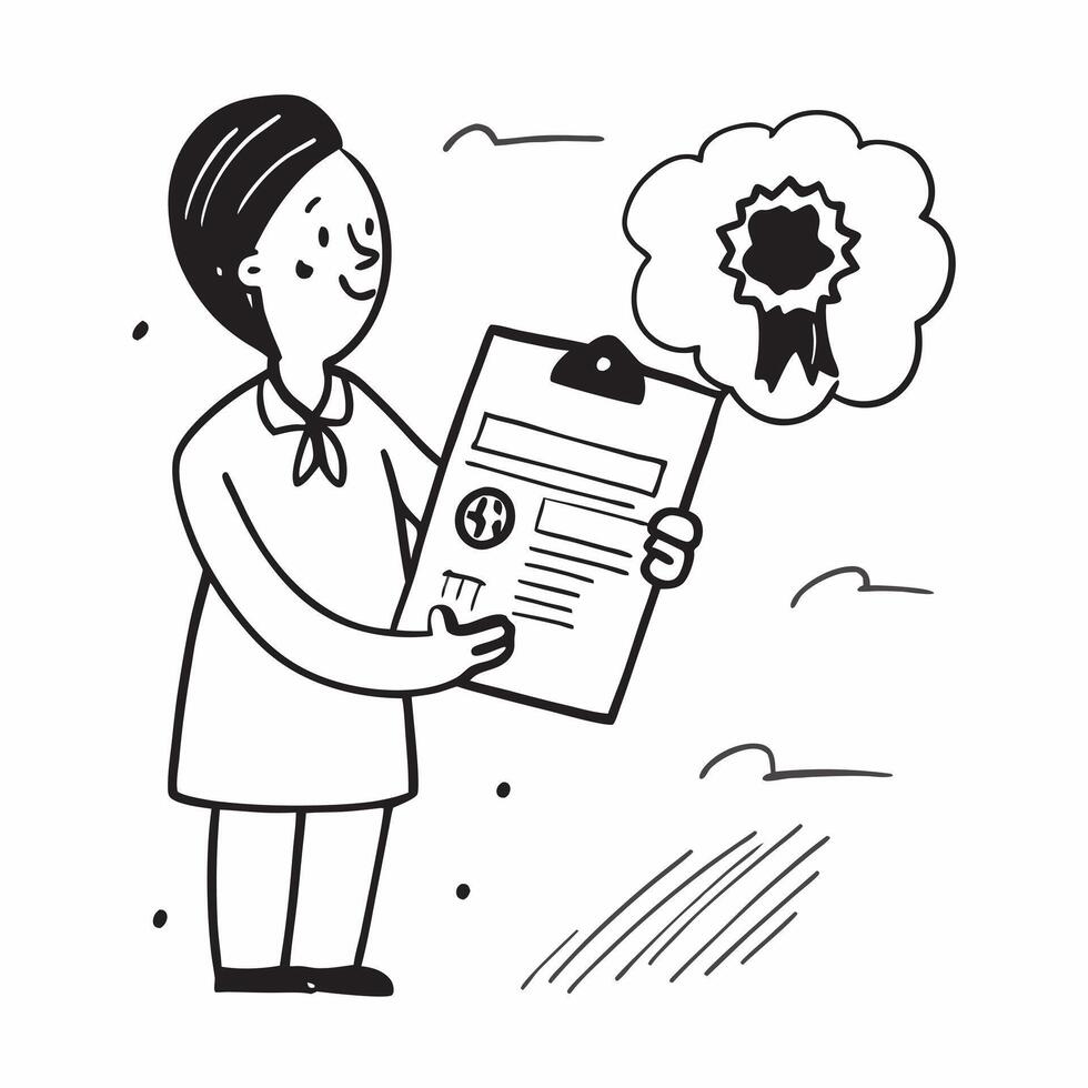 Environmental Auditor with ISO Badge and Inspection Report concept as An environmental auditor holding an ISO badge and an inspection report set against a dreamy background offerin Cleans vector