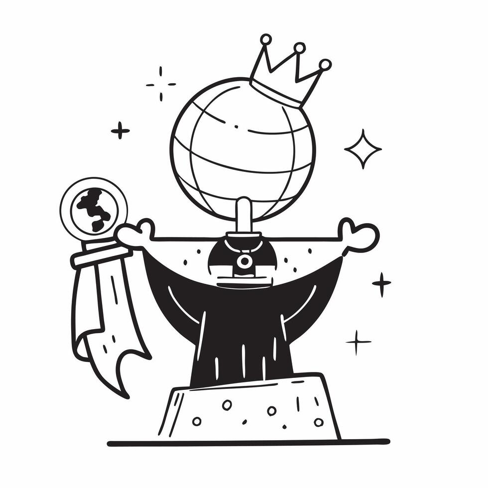 Emperor with Globe and Scepter concept as An image of an emperor with a globe and scepter set against a whimsical background offering ample space for text or graphics symbolizing i Cleans vector