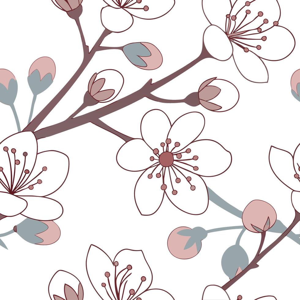 Elegant spring seamless tile pattern with soft blossoms and pastel shades for gentle spaces concept as Soft and elegant spring blossoms arranged in a seamless pattern with pastel s Cleans vector