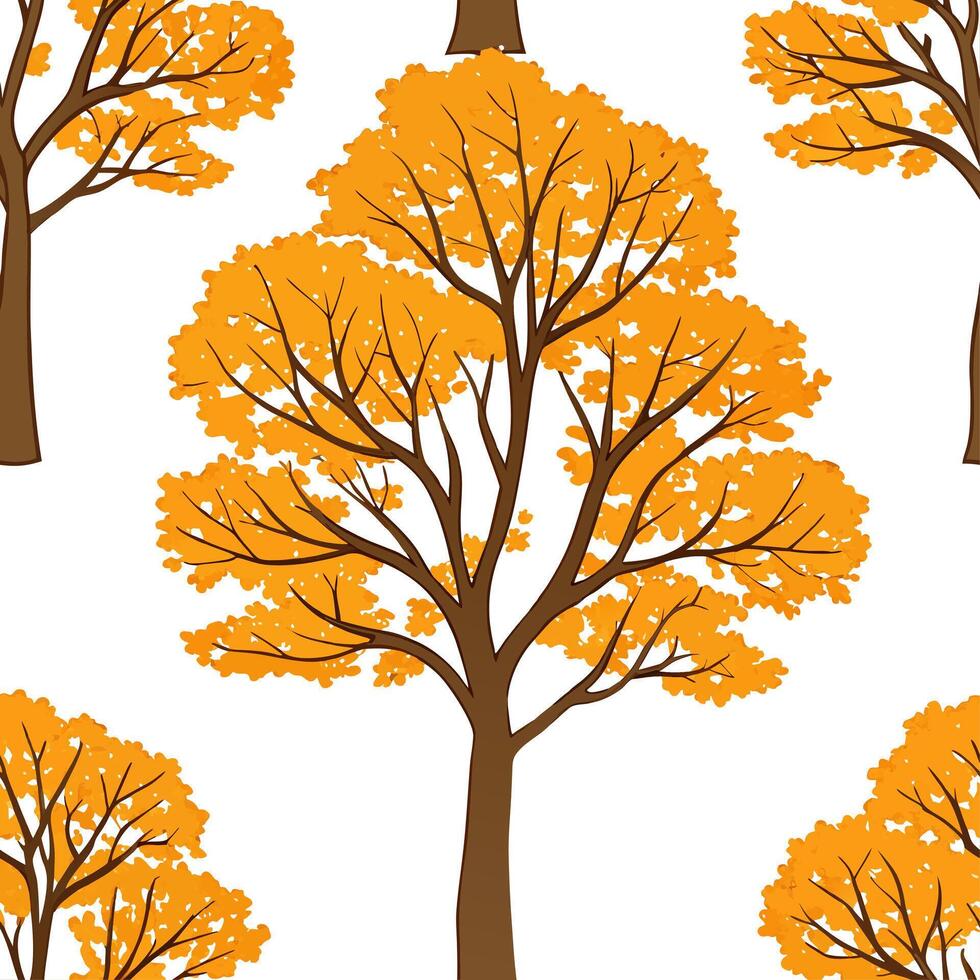 Elegant autumn trees seamless tile pattern with birch and cherry trees for sophisticated fall decor concept as Elegant birch and cherry trees arranged seamlessly for sophisticated Cleans Set 2 vector