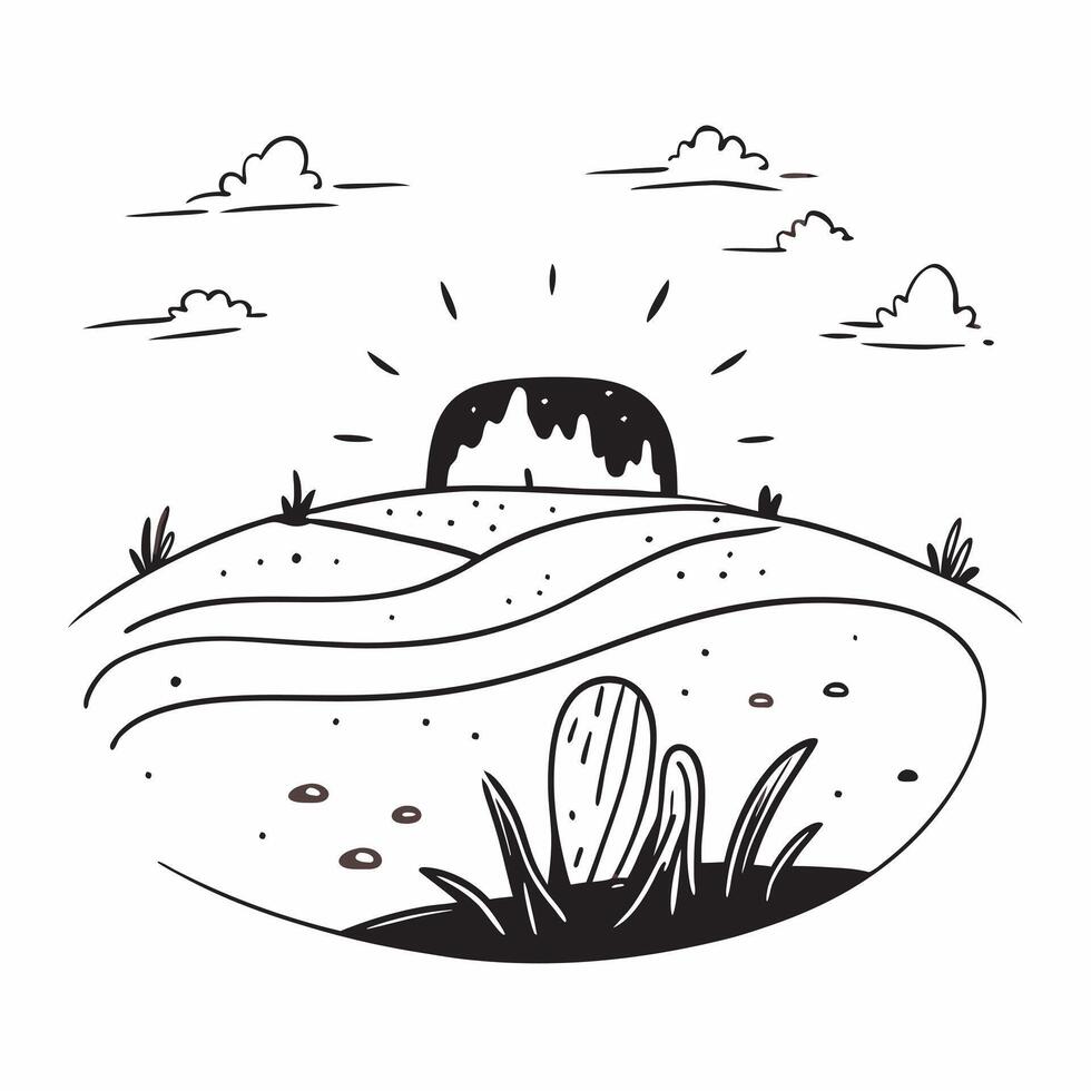 Drought and Fertile Farmland concept as A view featuring drought stricken land and fertile farmland set against a whimsical background offering ample space for text or graphics sym Cleans vector