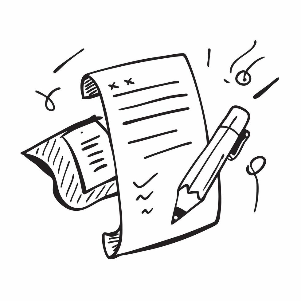 Doodle line icon of a document concept as A doodle line icon of a document symbolizing paperwork business contracts and professional documentation perfect for legal and business ag Cleans Set 2 vector