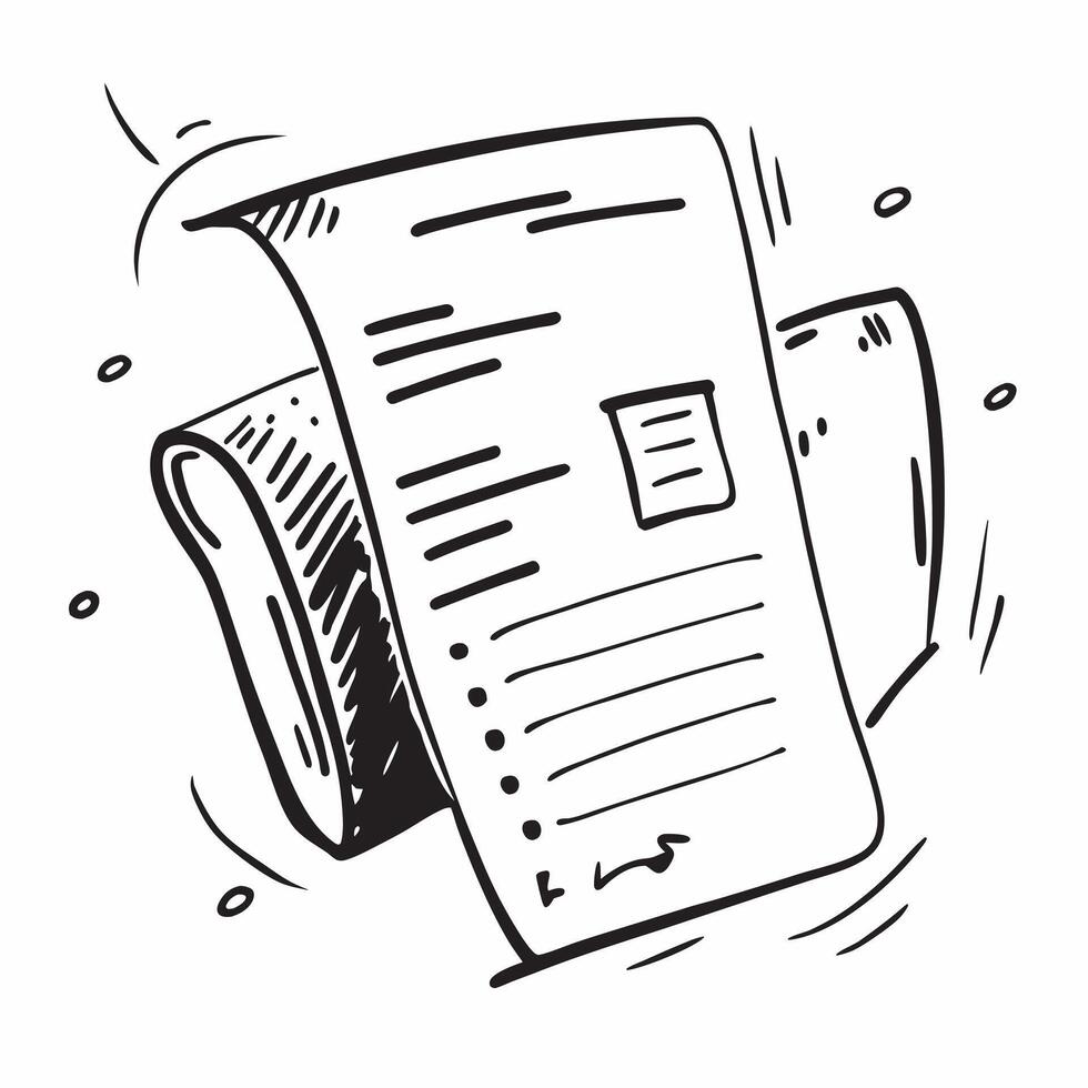 Doodle line icon of a document concept as A doodle line icon of a document symbolizing paperwork business contracts and professional documentation perfect for legal and business ag Cleans vector