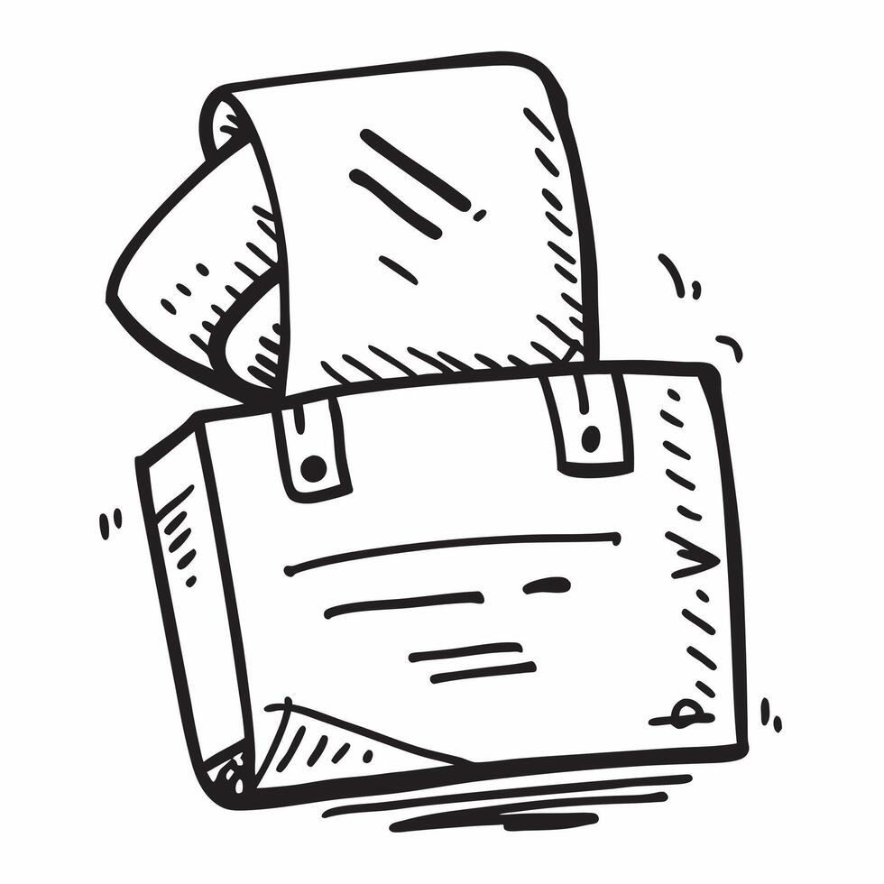 Doodle line icon of a briefcase concept as A simple doodle line icon of a briefcase representing business professionalism and organization ideal for business related visuals and pr Cleans Set 2 vector