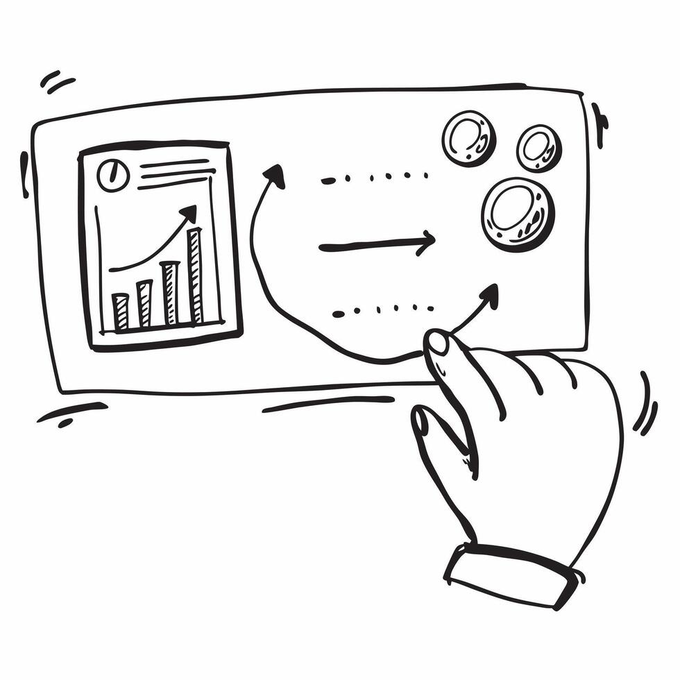 Doodle line icon of a bar chart concept as A doodle line icon of a bar chart symbolizing data performance and business metrics perfect for analytical and business report themed vis Cleans Set 2 vector