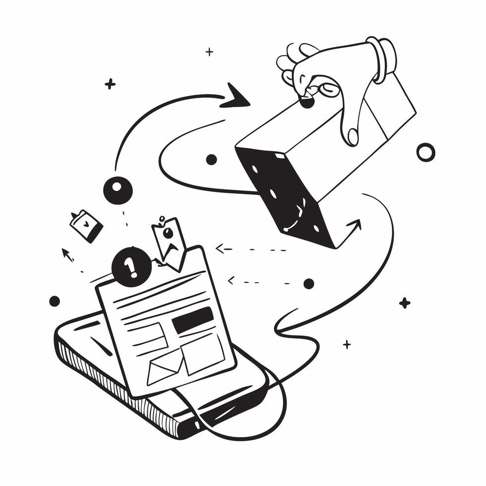 Digital transformation illustration with blank area for customizable text concept as A creative depiction of a digital transformation illustration featuring a blank area for custom Cleans Set 2 vector