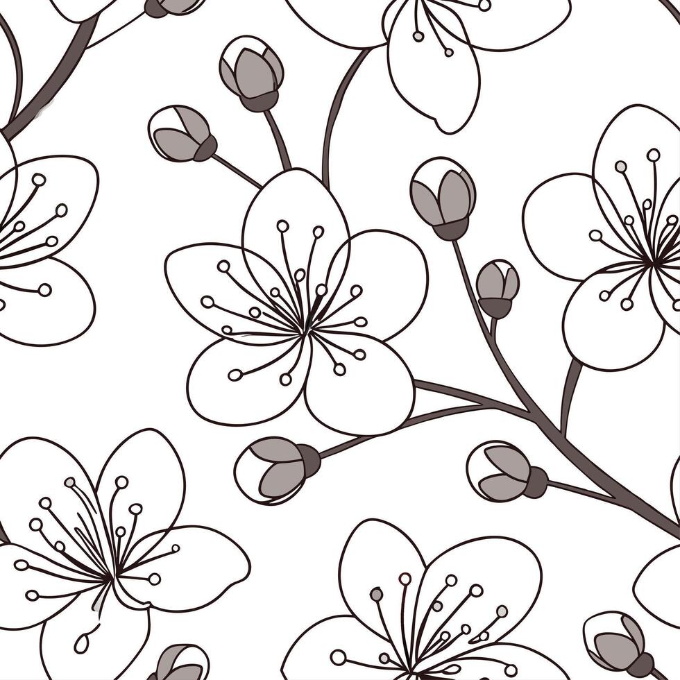 Delicate spring floral seamless pattern with fine lines and muted color palette for soft and tranquil designs concept as Soft spring floral pattern featuring delicate lines and a m Cleans vector