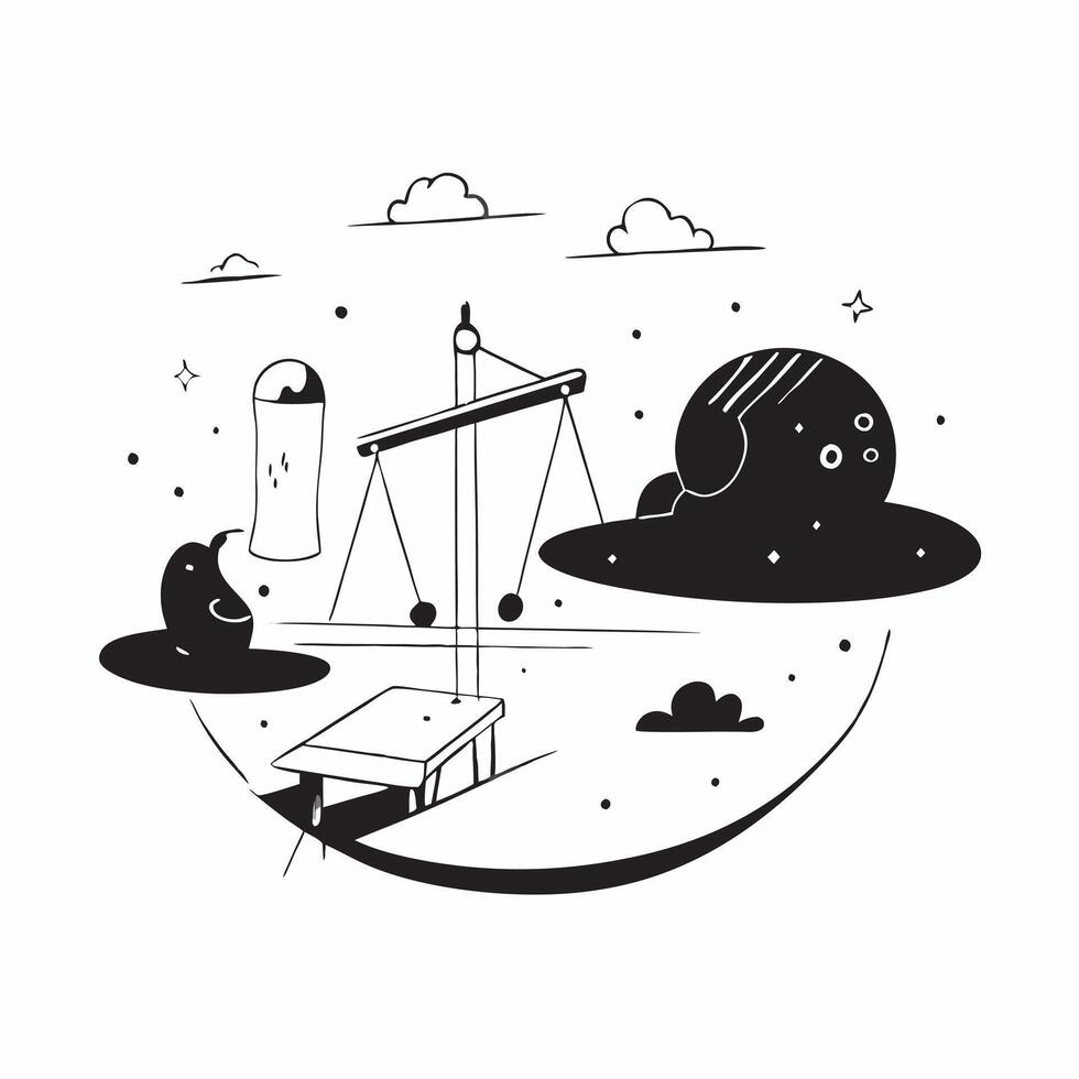 Daytime Work and Nighttime Play concept as A view of daytime work and nighttime play set against a dreamy background offering ample space for text or graphics symbolizing the balan Cleans vector