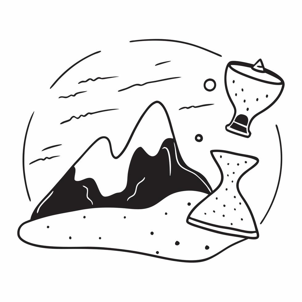 Daytime and Twilight Hills concept as A timelapse view of hills during daytime and twilight set against a whimsical background offering ample space for text or graphics symbolizing Cleans vector