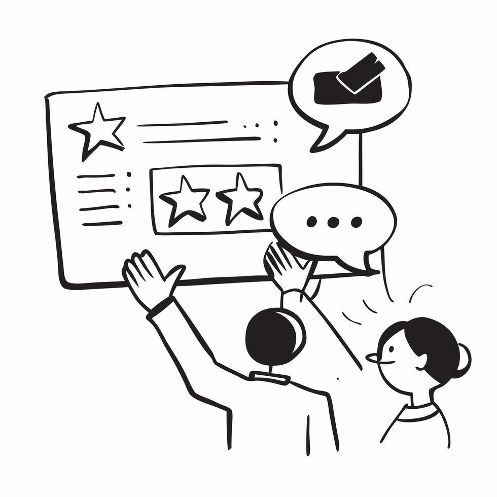 Customer satisfaction illustration with blank area for customizable text concept as A creative depiction of a customer satisfaction illustration featuring a blank area for customiz Cleans Set 3 vector