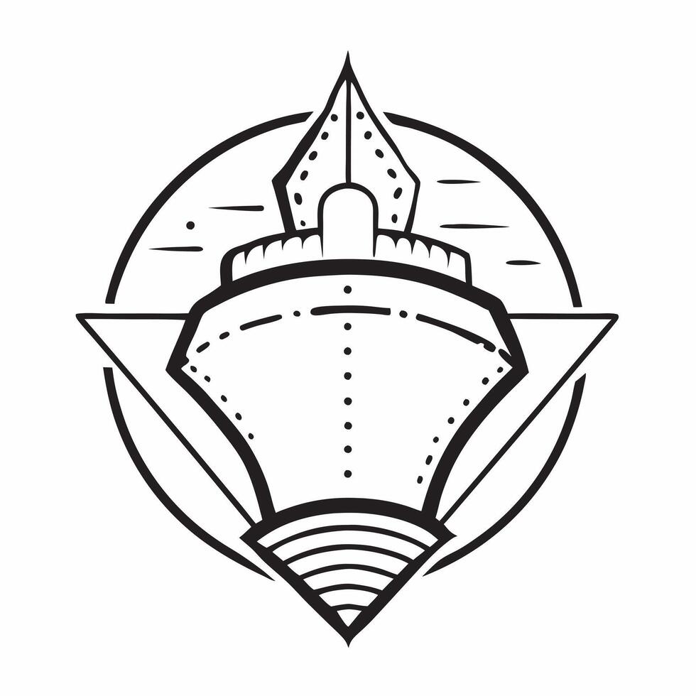 Cruise ship icon with copy space on a blue background concept as A image of a cruise ship icon with ample copy space on a blue background perfect for travel and leisure them Cleans Set 2 vector