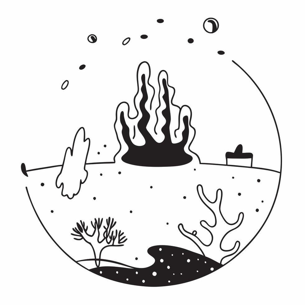 Coral Bleaching and Vibrant Reef concept as A view illustrating coral bleaching and a vibrant reef set against a whimsical background offering ample space for text or graphics symb Cleans vector