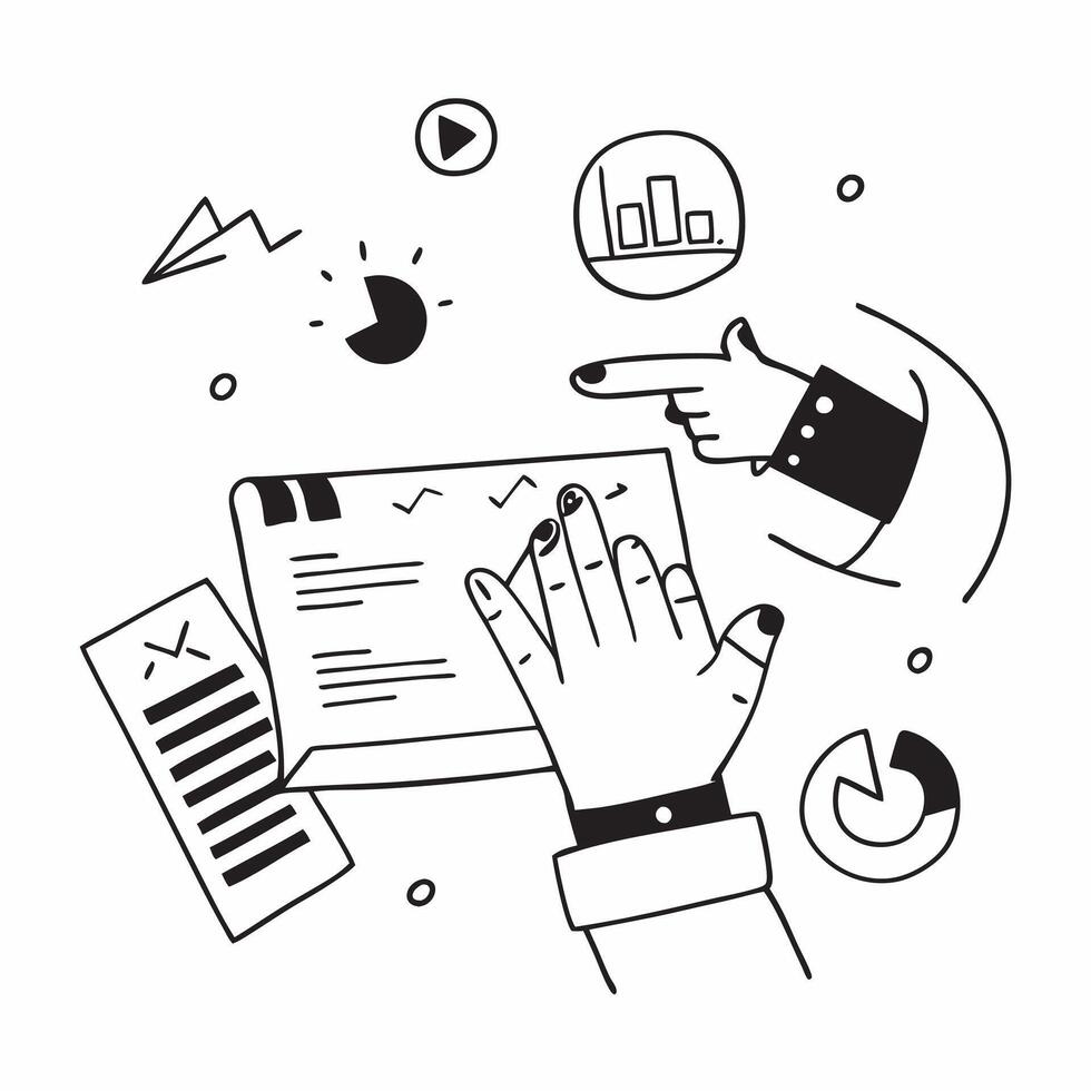 Consultant with Reports and Graphs concept as An image of a consultant with reports and graphs set against a dreamy background offering ample space for text or graphics symbolizing Cleans vector