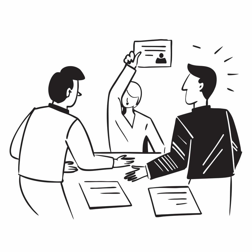 Colleagues discussing business strategy in a conference room concept as A illustration of colleagues discussing business strategy in a conference room utilizing a 3 color pa Cleans vector
