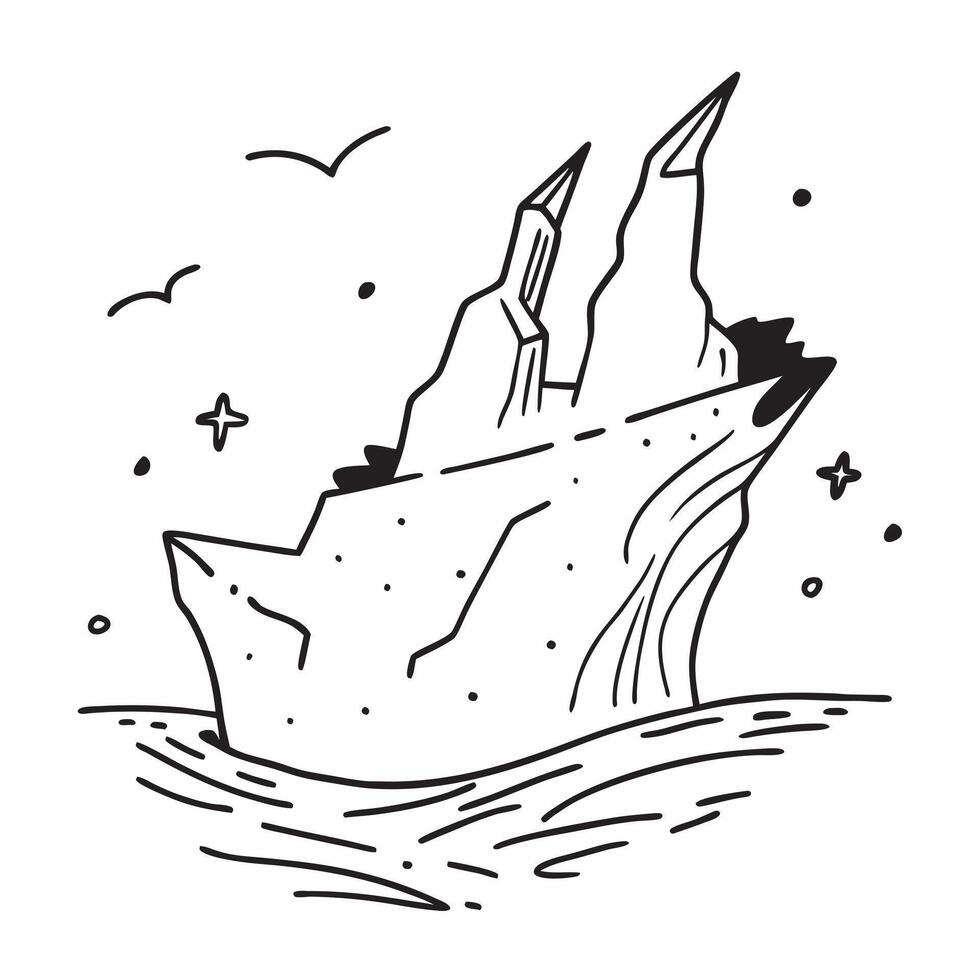 Cliffs and Seagulls concept as A half tone cliffside with seagulls soaring set against a dreamy background offering ample space for text or graphics symbolizing freedom and natural Cleans vector