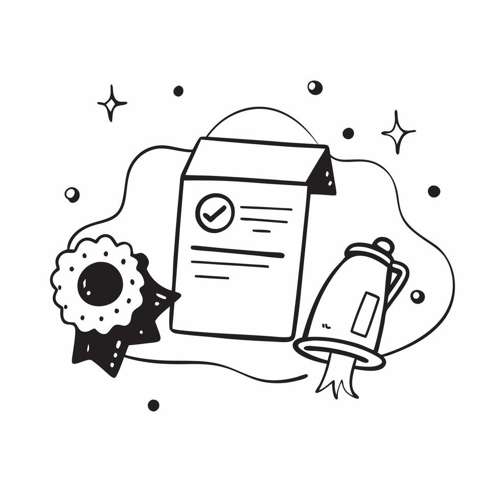 Cleans Food Preparation Area with Certificate and Seal concept as A Cleans food preparation area with a certificate and a seal set against a dreamy background offering ample space fo Cleans vector
