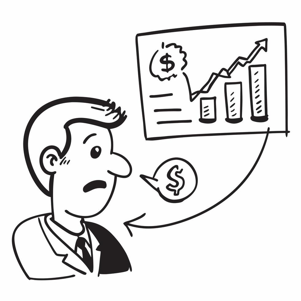 CEO with bad quarterly earnings report concept as A CEOs profile blended with a bad quarterly earnings report symbolizing financial disappointment Ideal for corporate and business Cleans vector