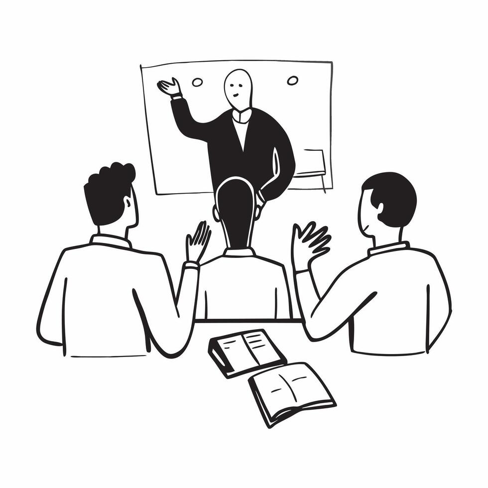 CEO conducting a hybrid all hands meeting concept as A CEO conducting a hybrid all hands meeting with employees both in the office and remote emphasizing inclusivity and corporate Cleans vector