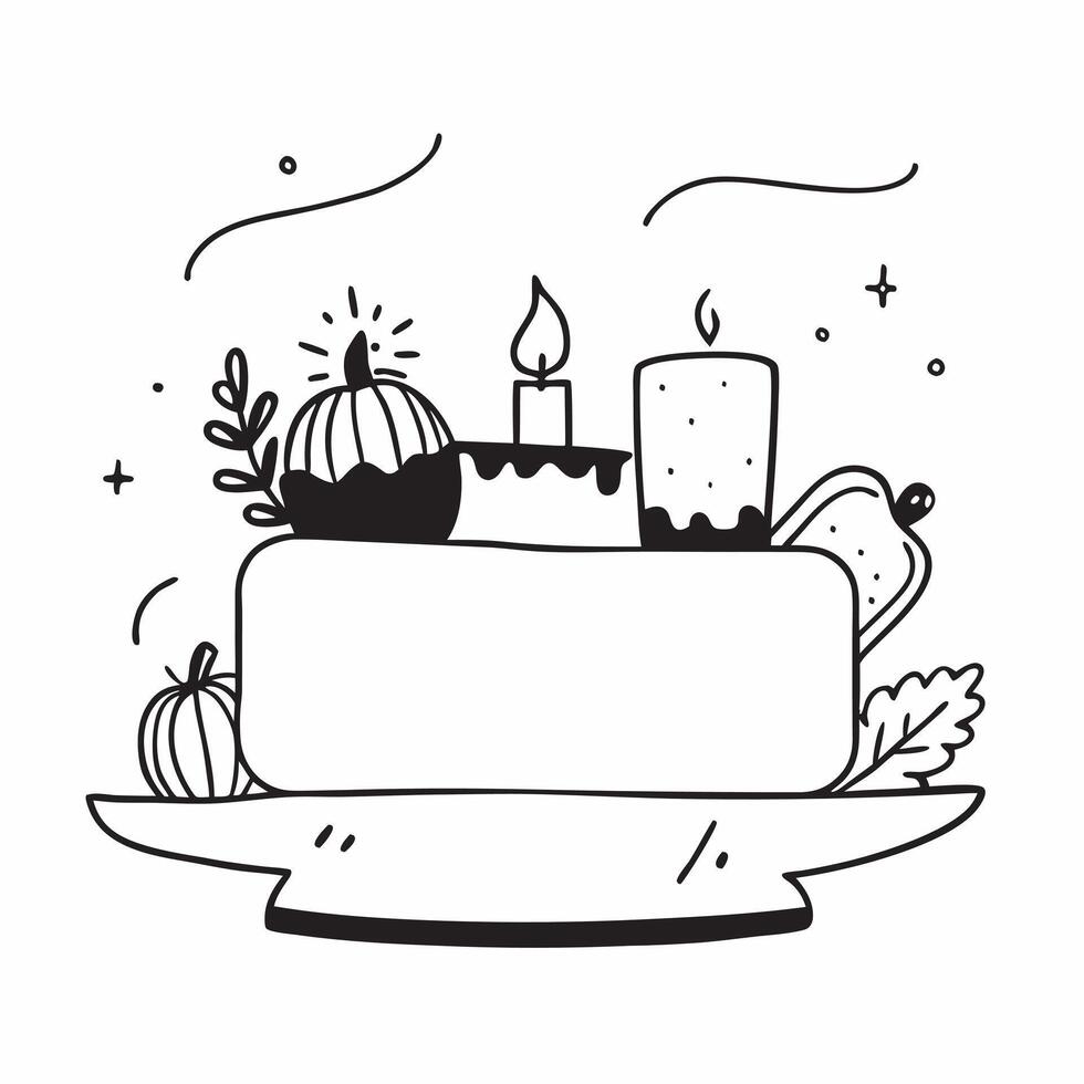 Candles and gourds centerpiece on a table with copy space concept as A table featuring a candles and gourds centerpiece creating a warm Thanksgiving atmosphere with ample blank sp Cleans vector