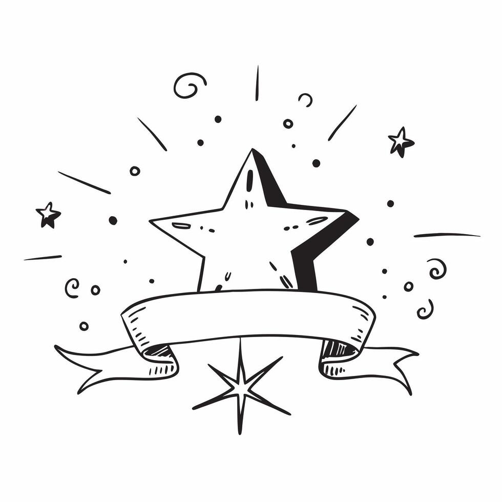 Bright Star Among Constellation concept as A single bright star stands out among a constellation of stars in a whimsical background offering ample space for text or graphics symbol Cleans vector