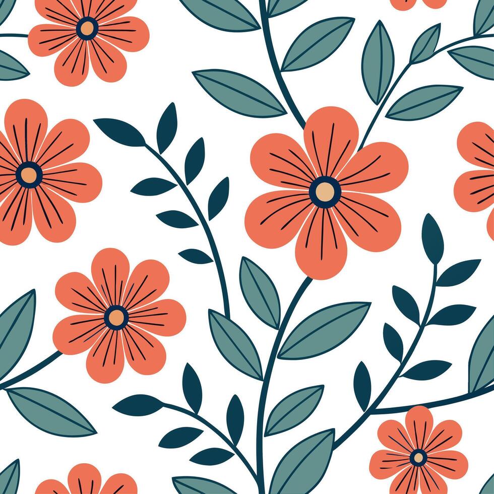 Bright summer flowers seamless pattern with large bold petals and vibrant colors for lively garden themes concept as Bright and bold summer flowers pattern with large petals and vi Cleans Set 2 vector