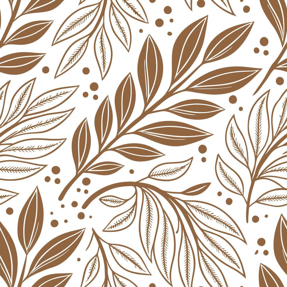 Boho spring leaves seamless pattern with intricate designs and earthy tones for relaxed bohemian styles concept as Relaxed boho style spring leaves pattern with intricate designs a Cleans vector