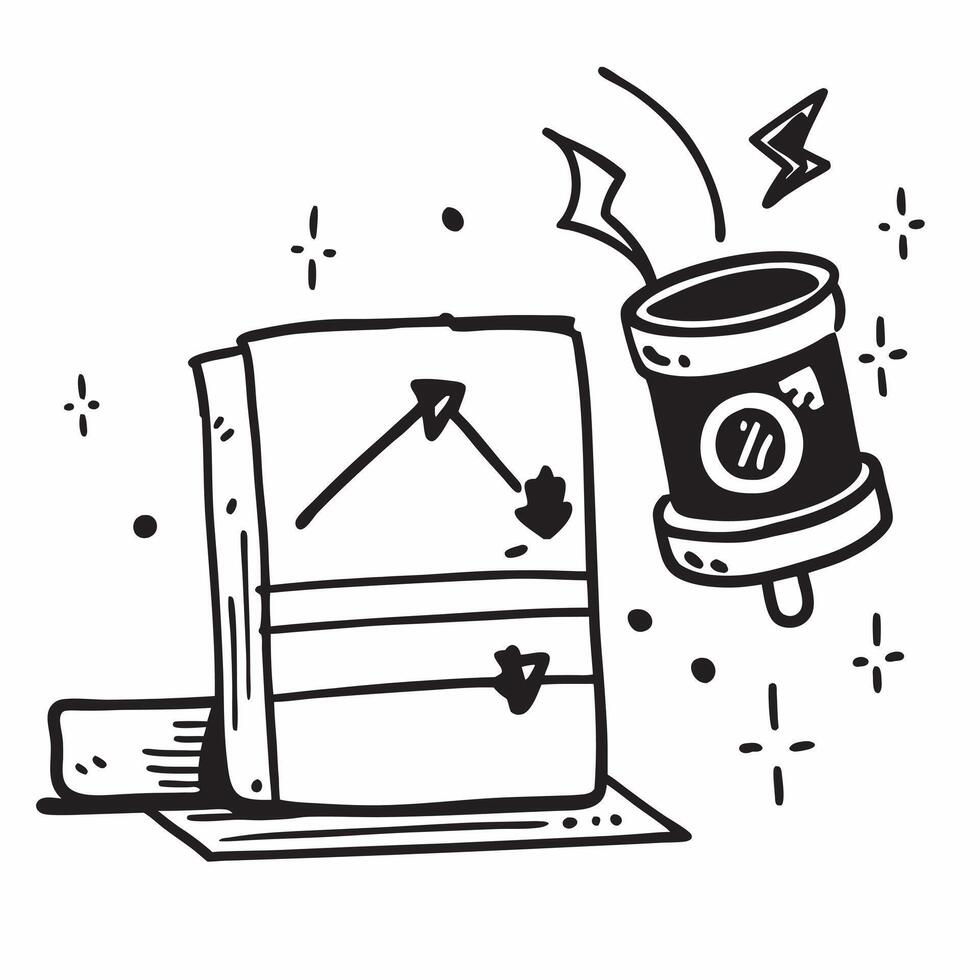 Blackboard with Oil Barrel and Downward Arrow concept as A blackboard featuring an oil barrel and a downward arrow set against a whimsical background offering ample space for text Cleans vector