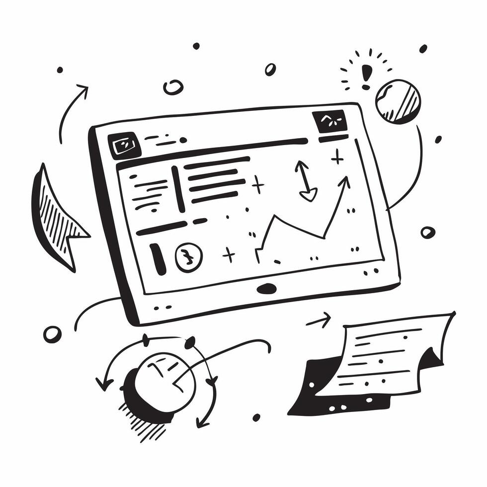 Blackboard with Data Visualization and Highlighter concept as A blackboard covered with data visualization elements and a highlighter set against a dreamy background offering ample Cleans vector