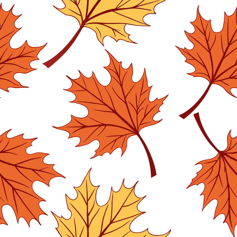 Autumn trees seamless tile pattern with vibrant maple and oak leaves for warm home decor concept as Vibrant maple and oak leaves arranged seamlessly to create warm and inviting aut Cleans Set 9 vector
