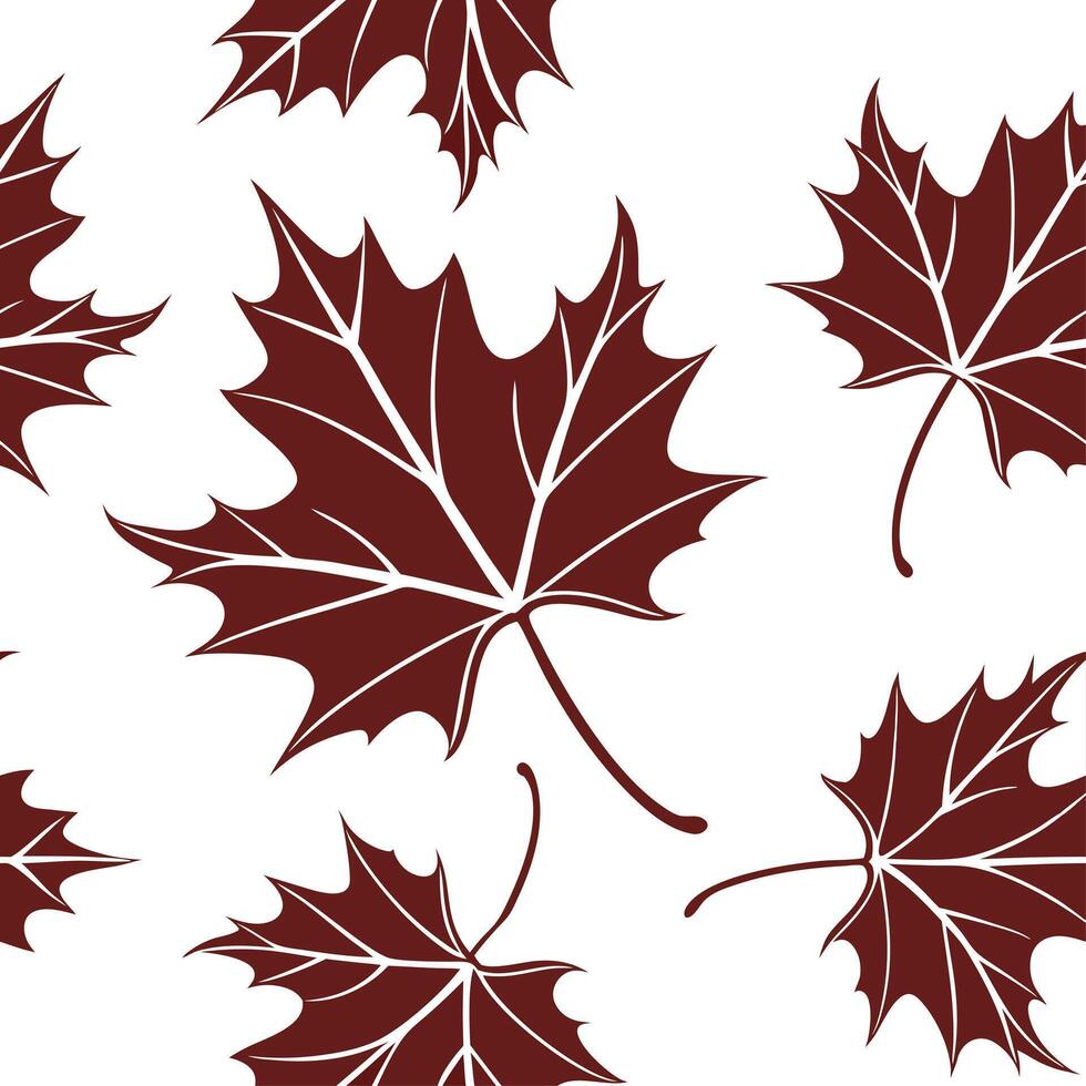 Autumn leaves seamless pattern with crisp edges and dark red tones for a dramatic fall inspired effect concept as Dramatic autumn leaves pattern with crisp edges and dark red tones Cleans vector