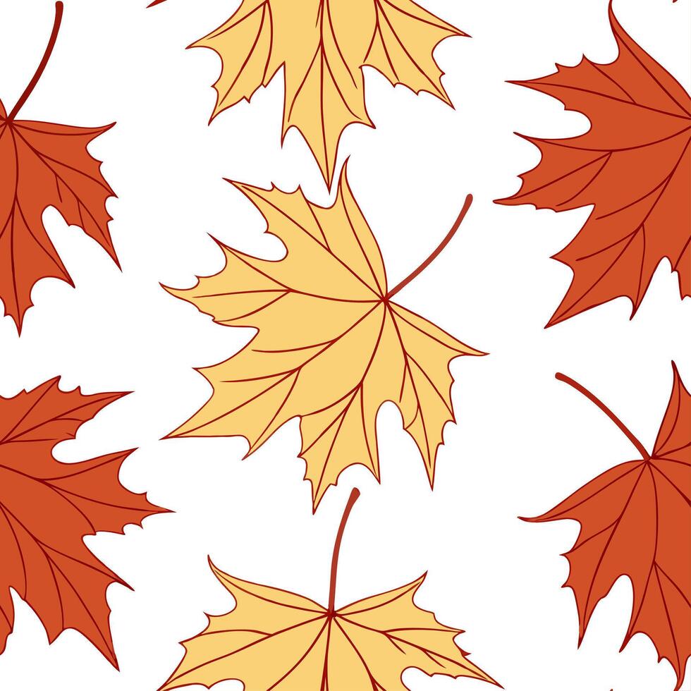 Autumn leaves seamless pattern with soft transitions between rich oranges reds and yellows for a balanced natural fall look concept as Soft autumn leaves pattern with smooth transi Cleans vector