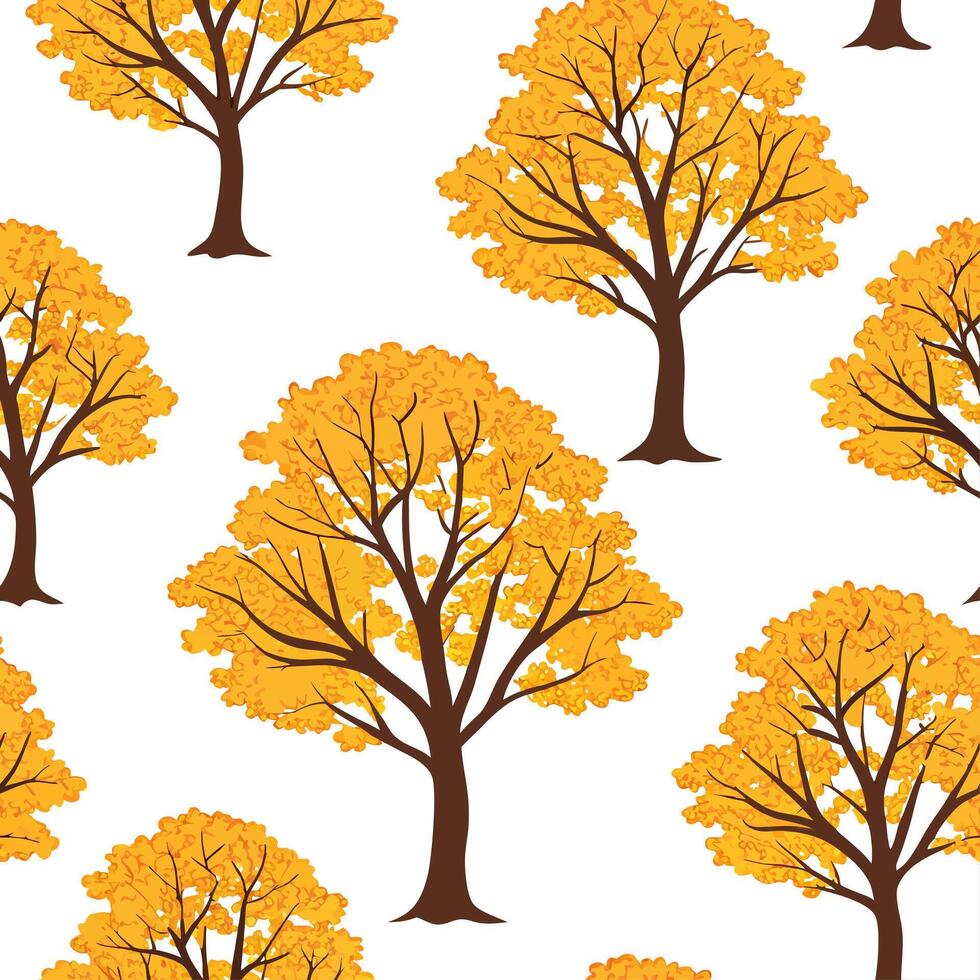 Autumn trees seamless tile pattern with vibrant maple and oak leaves for warm home decor concept as Vibrant maple and oak leaves arranged seamlessly to create warm and inviting aut Cleans Set 3 vector