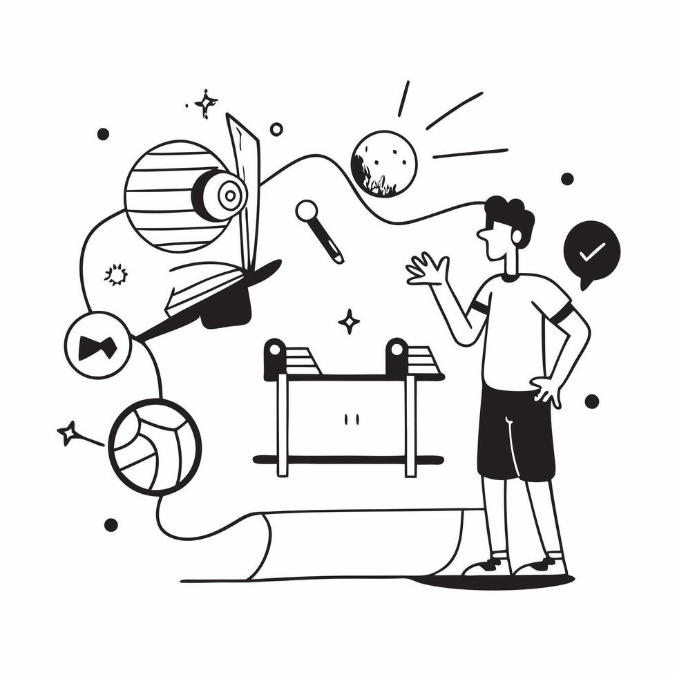 Art Student with Canvas and Paints in Magical Art Room concept as Mid shot of an art student painting on a canvas in a magical art room The scene includes glowing brushes and whim Cleans vector